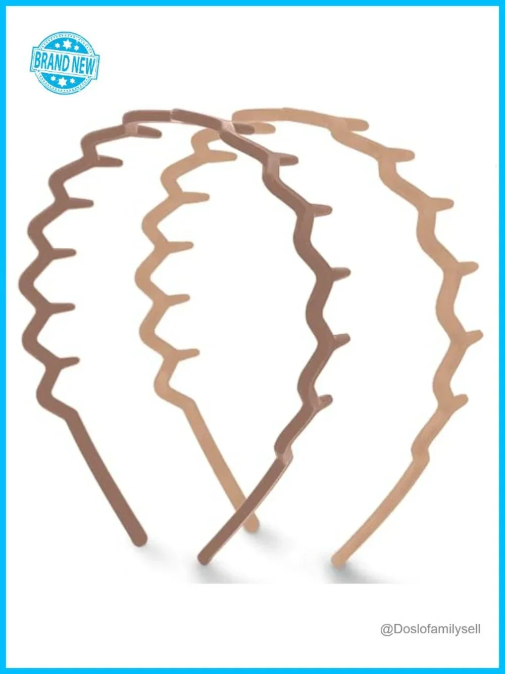 Zig Zag Headbands with Comb Teeth - 2 Pack Non-Slip Hair Accessories